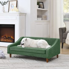 Durable Elevated Dog Sofa Bed Pet sofa With Modern Irregular Armrest Design