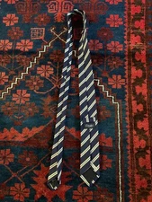 Drake’s of London - *RARE* - Striped Mogador Tie (60% Silk / 40% Cotton) - 7cm