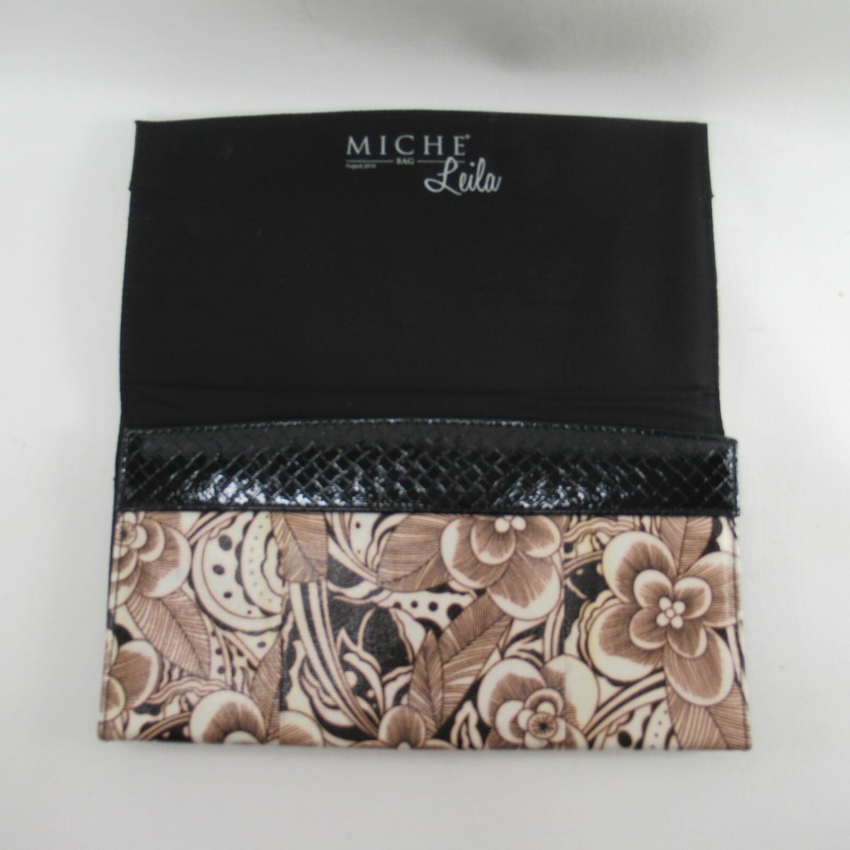 Miche Bag Handbag Leila Classic Brown Floral Coated Purse SHELL
