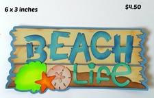 BEACH LIFE TITLE summer scrapbook paper piecing premade 3D die cut by Rhonda