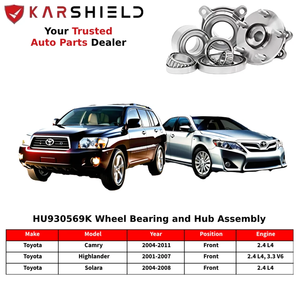 [2 Pack] 2.4L Front Wheel Hub Bearing Repair For 2004-2011 Toyota Camry, Solara — 第 2/4 张图片