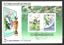 Algeria 2010 - South Africa World Soccer , Scott#1498 - Imperf Souv Sheet  - FDC
