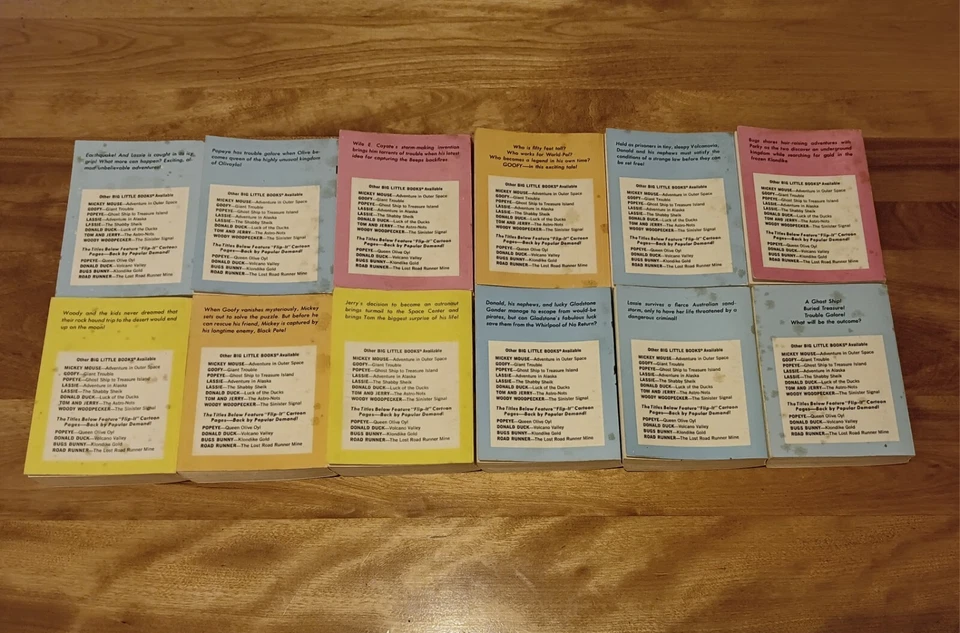Lot of (12) Little Big Books | Mickey, Donald, Goofy, Popeye | Vintage 1960s-70s Foto 2 de 4