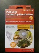 SUCTION CUP CLAMP WREATH HANGER By Simple Living  1 Wreath Hanger Holds 10 lbs