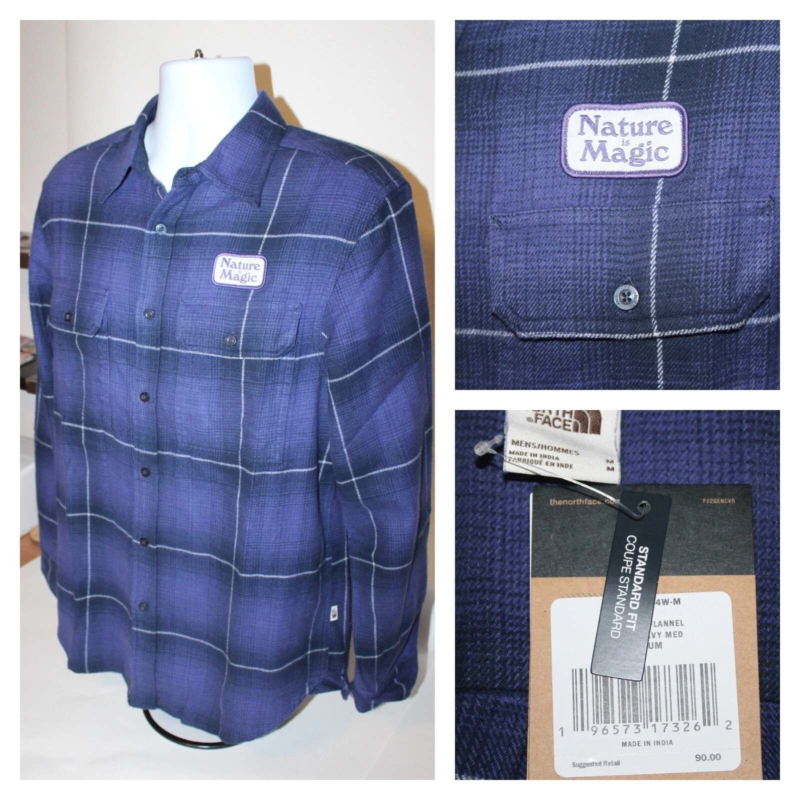 NWT $90 Mens The North Face Nature is Magic Arroyo Flannel Button Shirt Size M