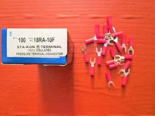 Box/100 Thomas & Betts Sta-Kon 18RA-10F Fork Terminal Connector