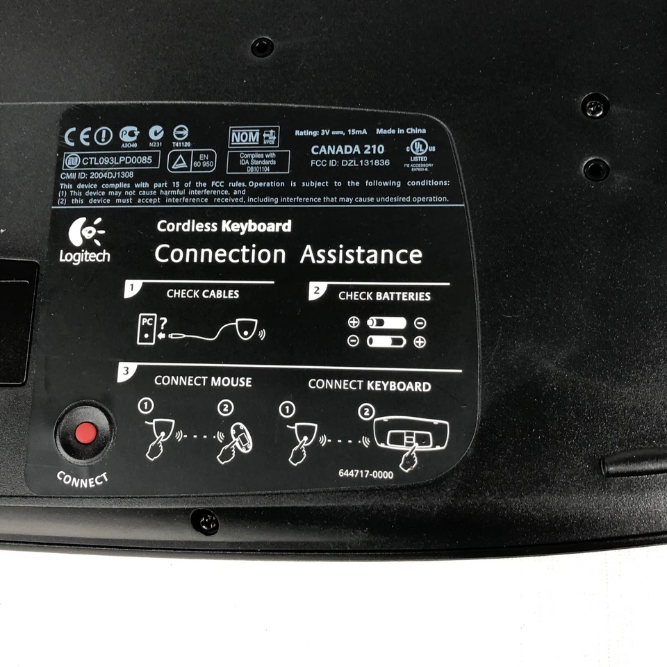 Logitech Wireless Keyboard Cordless Y-RJ20 Black (Keyboard Only) - Image 4 of 4