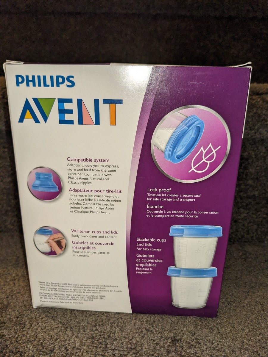 Philips AVENT Breast Milk Storage Cups And Lids, 10 6oz Containers