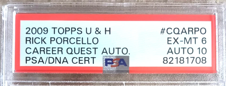 Rick Porcello RC AUTO PSA DNA pop1 ❗ 0Higher 2009 Topps U & H Career Quest Autos - Image 2 of 4