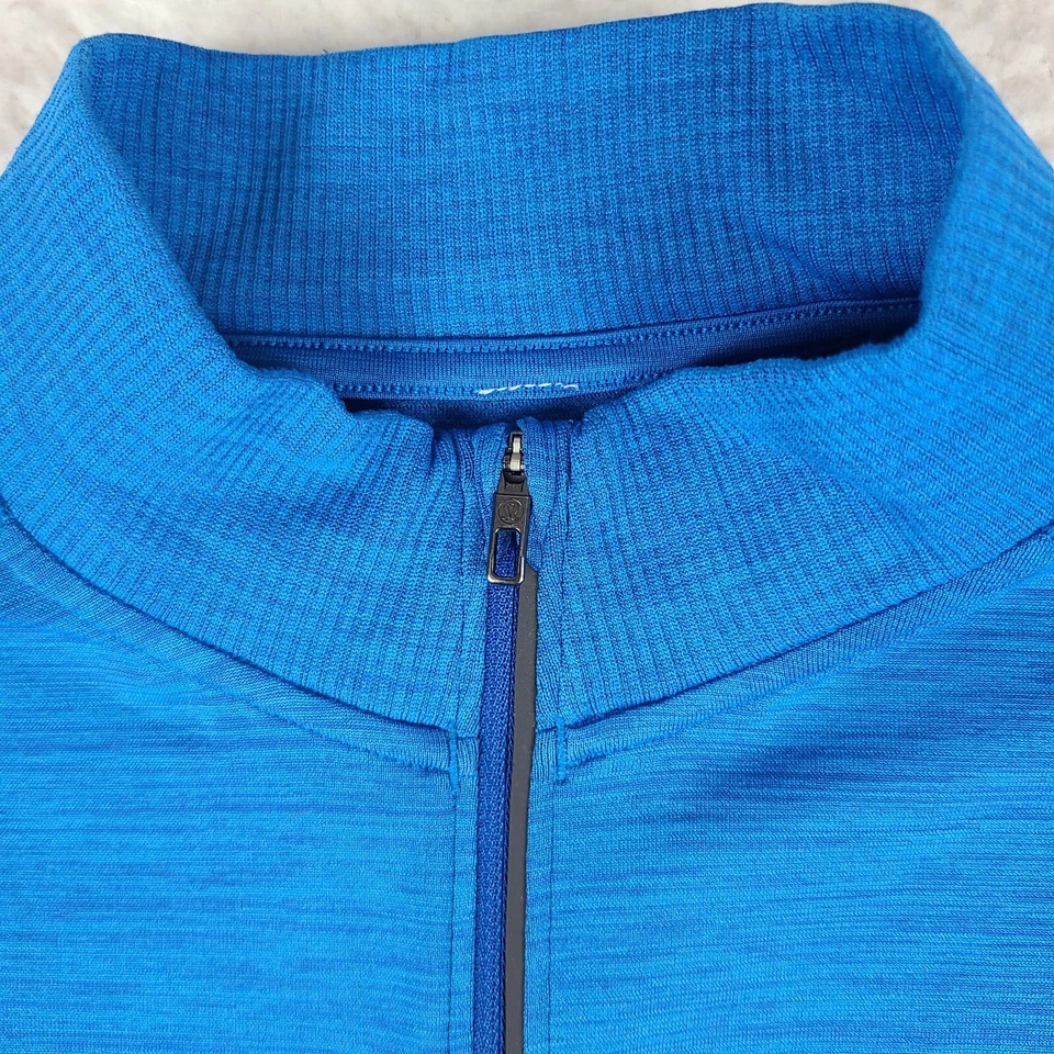 Lululemon Sweater Mens Medium Blue Quarter Zip Performance Sweatshirt - Image 4 of 4