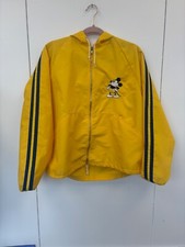 VINTAGE Walt Disney Productions Mickey Mouse Zip Front Hoodie Park Jacket Yellow