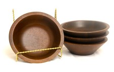 Four 7  Salad Bowls Solid Walnut Country Core Diversified Industries Missouri