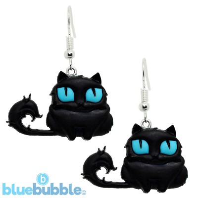 Bluebubble CRAZY CATS Ohrringe Halloween Funky Kostüm Grusel Hexe Tier