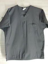 UA Scrub Top Sm Unisex Gray V Neck Short Sleeve Nurse Vets Dr Homehealth Care