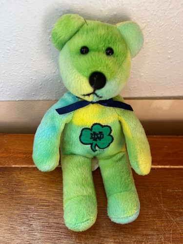 Notre Dame Fighting Irish 2007 - 2008 Women’s Basketball Green Tie Dye Plush Ted - Picture 3 of 7
