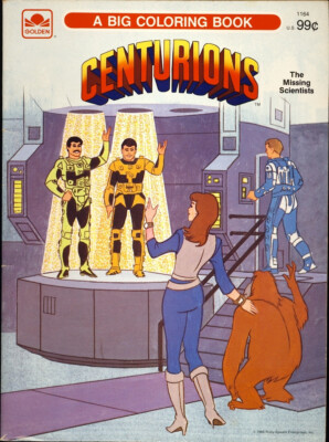 1986 CENTURIONS ''The Missing Scientists'' COLORING BOOK Golden Book UNCOLORED