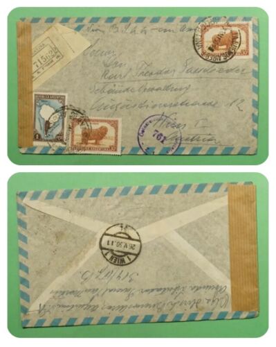 1950 ARGENTINA Vintage Registered Airmail Cover to Wien Austria Top Rare Censor - Afbeelding 1 van 3