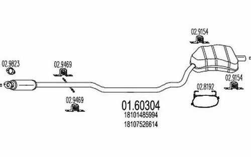 Silencieux Arrière MTS Pour MINI Cabriolet (R52) - Réf. 01.60304, Neuf, Compatible Multiple