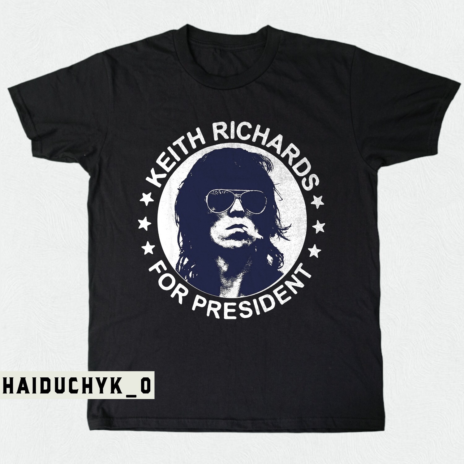 Keith Richards For President Unisex Black T-shirt Size S-5XL