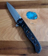 CRKT M16-01S Pocket Knife Black Carson Design Folding Plain Edge Frame Lock!