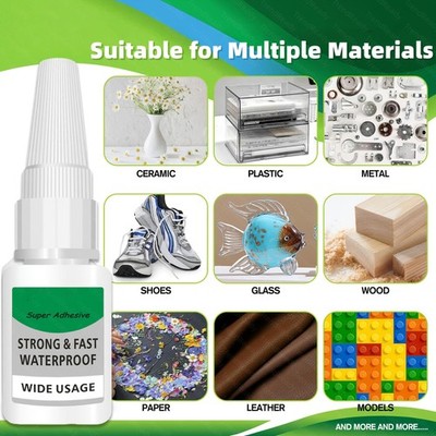 4pcs Heavy-Duty Quick-Dry Super Glue - Instant fits Plastic, Wood, Metal, Fabric