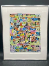 K. Harrington Miller Signed "Sea Litter" Monoprint, Framed