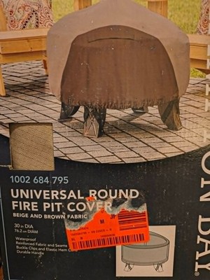 Hampton Bay Universal Round Outdoor Patio Fire Pit Cover 30 in. 1002 684 795