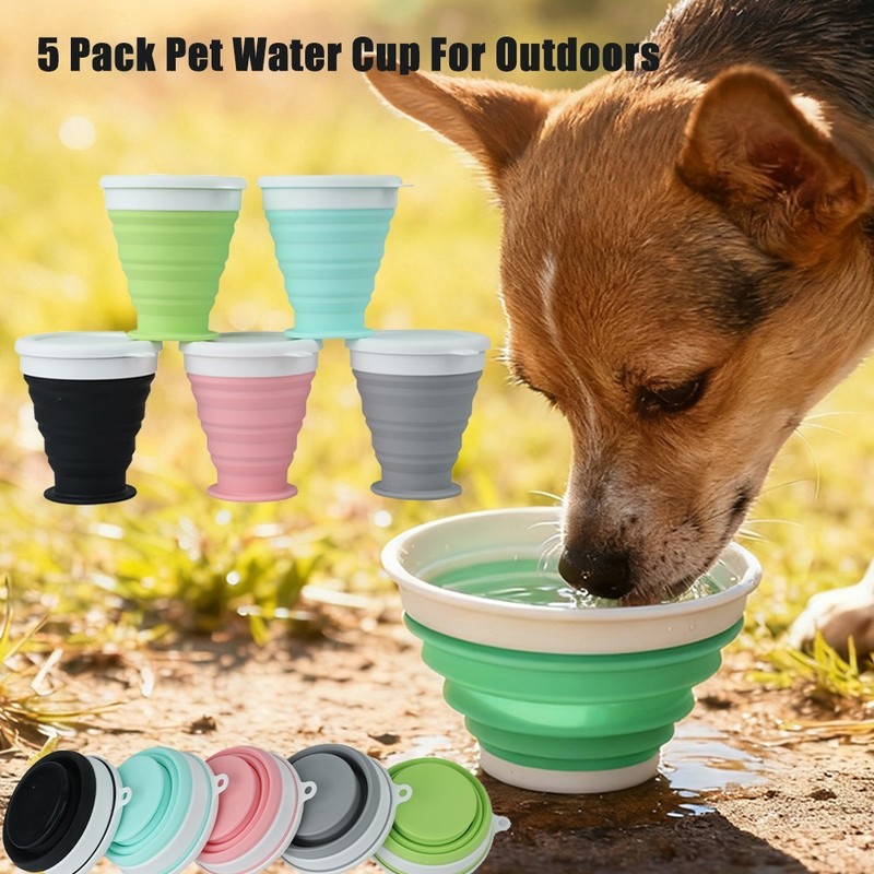 5 Pack Collapsible Cup, Silicone Collapsible Travel Cup, for Outdoor