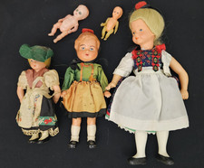 Vintage Plastic Celluloid German Dolls 2" 5 9 International Dress Lot