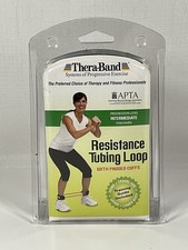 TheraBand Latex Resistance Tubing 12 Loop w/ Padded Cuffs - Intermediate Green