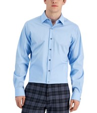 Alfani Mens Slim Fit Stain Resistant Button Down Dress Shirt