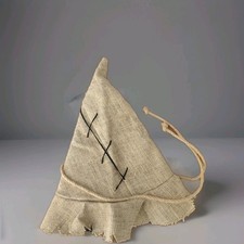 Adult Scarecrow Hat Pointed Cap Unisex Burlap Halloween Costume Accessory