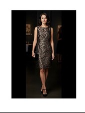 Size 10 Ann Taylor, dark leopard /animal print black and brown sheath dress