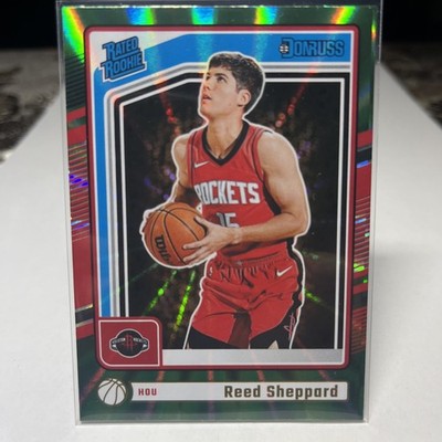 2024-25 Panini Donruss - #202 Reed Sheppard Rated Rookie Holo Green Laser (RC)
