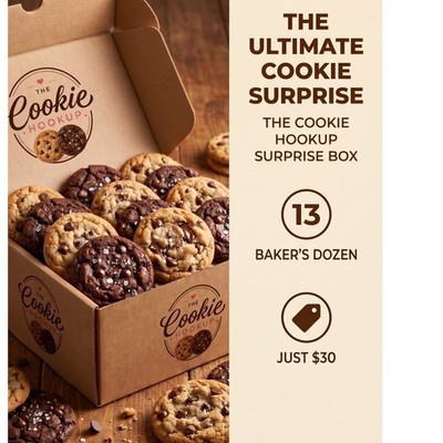 Cookie Surprise Box Assorted Baker's Dozen 13 Count The Cookie Hookup