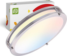 LED 16" Round Flush Mount Lighting, Close to Ceiling Light Fixture  3CCT, Dimma