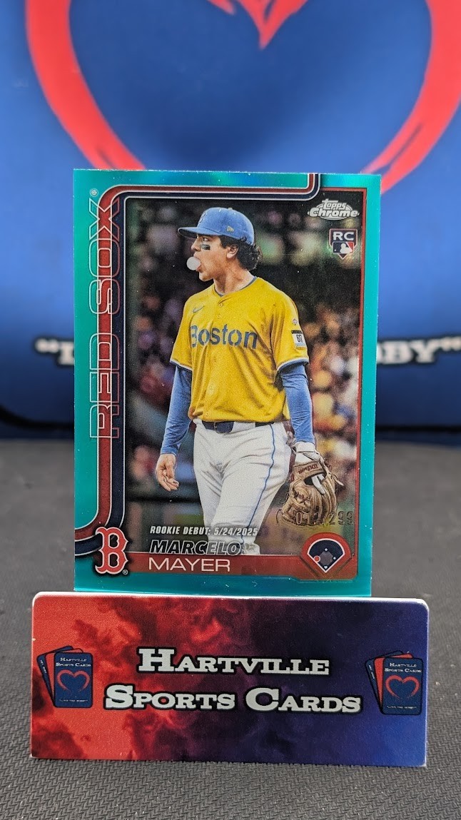 2025 Topps Chrome Update Series - Marcelo Mayer #USC9 Teal Refractor /299 (RC)