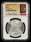 1887/1887 $1 VAM 5 Top 100 NGC MS61 Bill Fivaz Signature Label