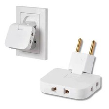 Flachadapter mit 3 Steckdosen aus ABS-Material für sichere Stromversorgung