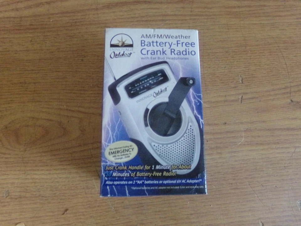 INNOVAGE OUTDOOR AM/FM WETTER BATTERIEFREIES KURBELRADIO NEU IM KARTON - Bild 1 von 1