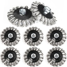 8 Pack 4 Inch Stainless Steel Wire Wheels for 4 1/2 Angle Grinder, Silver