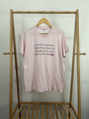 VTG In Life As In Literature Immoral to Immortal Add Cross Christian T-Shirt XL