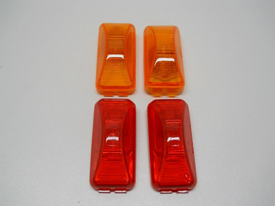 Amber & Red 2.5'' Truck Trailer Clearance Side Marker Lights - Set of 4