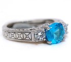 3CT Heat Treated Blue Topaz 925 Sterling Silver Ring Jewelry Sz 6 PC13-7 — photo 2
