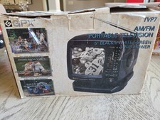 Mini TV GPX TVP7 AM/FM Portable Television Black/white 5 3-Way Power New NOS
