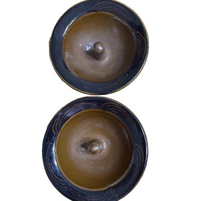 The Original Apple Baker  Clay Apple Baker Christian Ridge Pottery Set/2