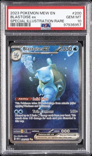 2023 POKEMON MEW EN-151 SPECIAL ILLUSTRATION RARE #200 BLASTOISE EX PSA 10