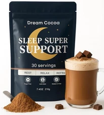 Magnesium Hot Cocoa – Melatonin-Free Natural Sleep Aid Hot Chocolate for Adults
