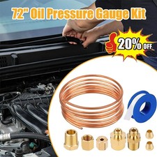 Mechanical Oil Pressure Gauge 72 Inch Copper Line Tubing Install Kit Set Usa