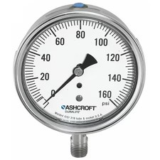 Ashcroft 251009Sw02l100 Industrial Pressure Gauge, 0 To 100 Psi, 2 1/2 In